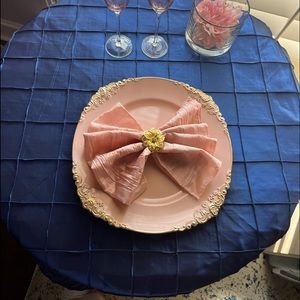 Blush Charger plates with Gold accents